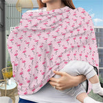 Pink Polka Dot Flamingo Pattern Print Baby Seat Cover