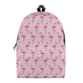 Pink Polka Dot Flamingo Pattern Print School Backpack
