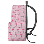 Pink Polka Dot Flamingo Pattern Print Backpack