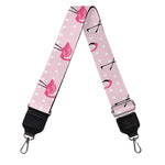 Pink Polka Dot Flamingo Pattern Print Bag Strap
