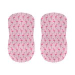 Pink Polka Dot Flamingo Pattern Print Bar Stool Covers
