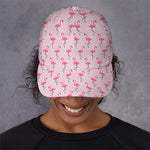 Pink Polka Dot Flamingo Pattern Print Baseball Cap