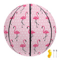 Pink Polka Dot Flamingo Pattern Print Basketball