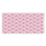 Pink Polka Dot Flamingo Pattern Print Beach Towel