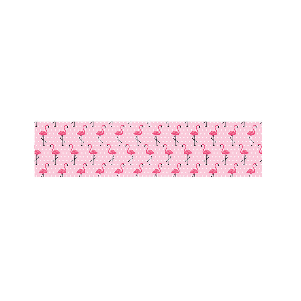Pink Polka Dot Flamingo Pattern Print Bed Runner