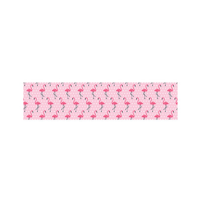Pink Polka Dot Flamingo Pattern Print Bed Runner