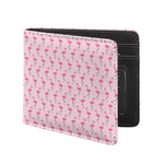 Pink Polka Dot Flamingo Pattern Print Bifold Wallet