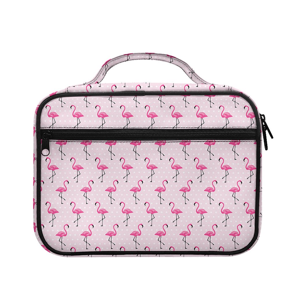Pink Polka Dot Flamingo Pattern Print Briefcase Bible Bag