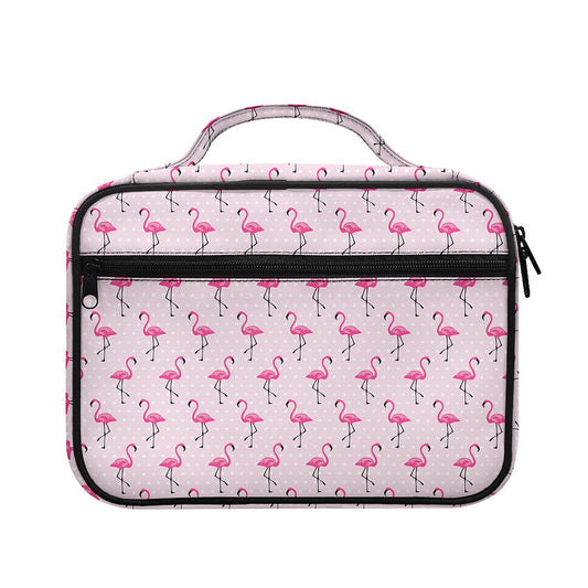 Pink Polka Dot Flamingo Pattern Print Briefcase Bible Bag