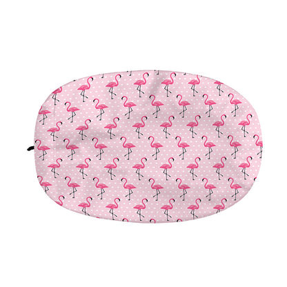 Pink Polka Dot Flamingo Pattern Print Car Side Mirror Covers