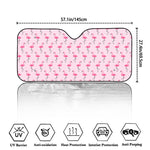 Pink Polka Dot Flamingo Pattern Print Car Windshield Sun Shade