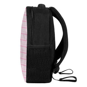 Pink Polka Dot Flamingo Pattern Print Casual Backpack