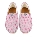 Pink Polka Dot Flamingo Pattern Print Casual Shoes