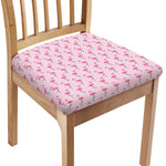 Pink Polka Dot Flamingo Pattern Print Chair Cushion Cover