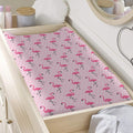 Pink Polka Dot Flamingo Pattern Print Changing Pad Cover