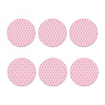 Pink Polka Dot Flamingo Pattern Print Coaster Set