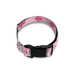 Pink Polka Dot Flamingo Pattern Print Dog Collar