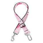 Pink Polka Dot Flamingo Pattern Print Dog Seat Belt