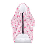 Pink Polka Dot Flamingo Pattern Print Dog Zip Up Hoodie