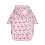 Pink Polka Dot Flamingo Pattern Print Dog Zip Up Hoodie