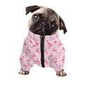 Pink Polka Dot Flamingo Pattern Print Dog Zip Up Jacket