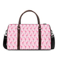Pink Polka Dot Flamingo Pattern Print Duffel Bag