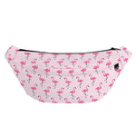 Pink Polka Dot Flamingo Pattern Print Fanny Pack