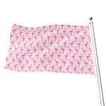 Pink Polka Dot Flamingo Pattern Print Flag