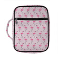 Pink Polka Dot Flamingo Pattern Print Front Pocket Bible Bag