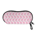 Pink Polka Dot Flamingo Pattern Print Glasses Case
