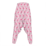Pink Polka Dot Flamingo Pattern Print Hammer Pants