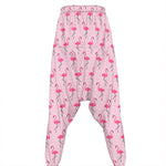 Pink Polka Dot Flamingo Pattern Print Hammer Pants