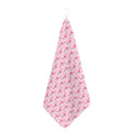 Pink Polka Dot Flamingo Pattern Print Hand Towel