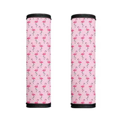 Pink Polka Dot Flamingo Pattern Print Handle Covers