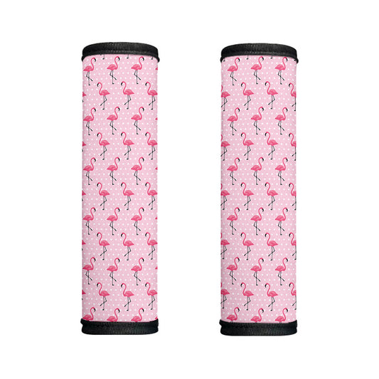 Pink Polka Dot Flamingo Pattern Print Handle Covers