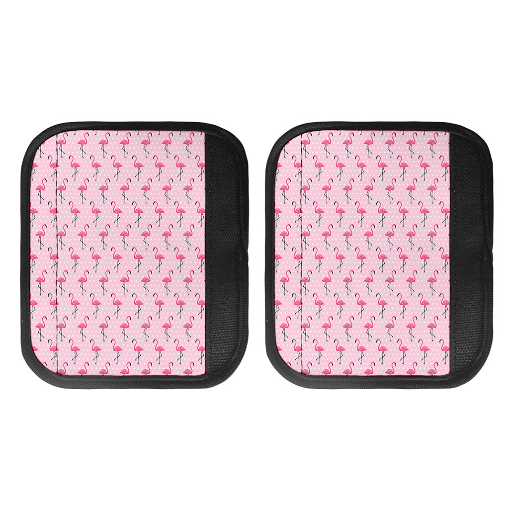 Pink Polka Dot Flamingo Pattern Print Handle Covers