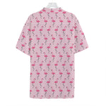 Pink Polka Dot Flamingo Pattern Print Hawaiian Shirt