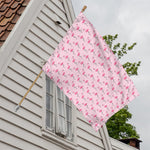 Pink Polka Dot Flamingo Pattern Print House Flag