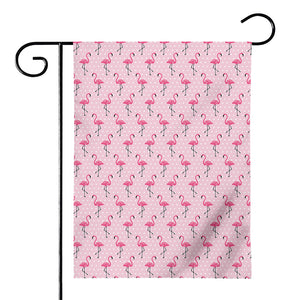 Pink Polka Dot Flamingo Pattern Print House Flag