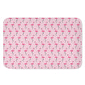 Pink Polka Dot Flamingo Pattern Print Indoor Door Mat