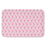 Pink Polka Dot Flamingo Pattern Print Indoor Door Mat