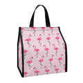 Pink Polka Dot Flamingo Pattern Print Insulated Lunch Tote