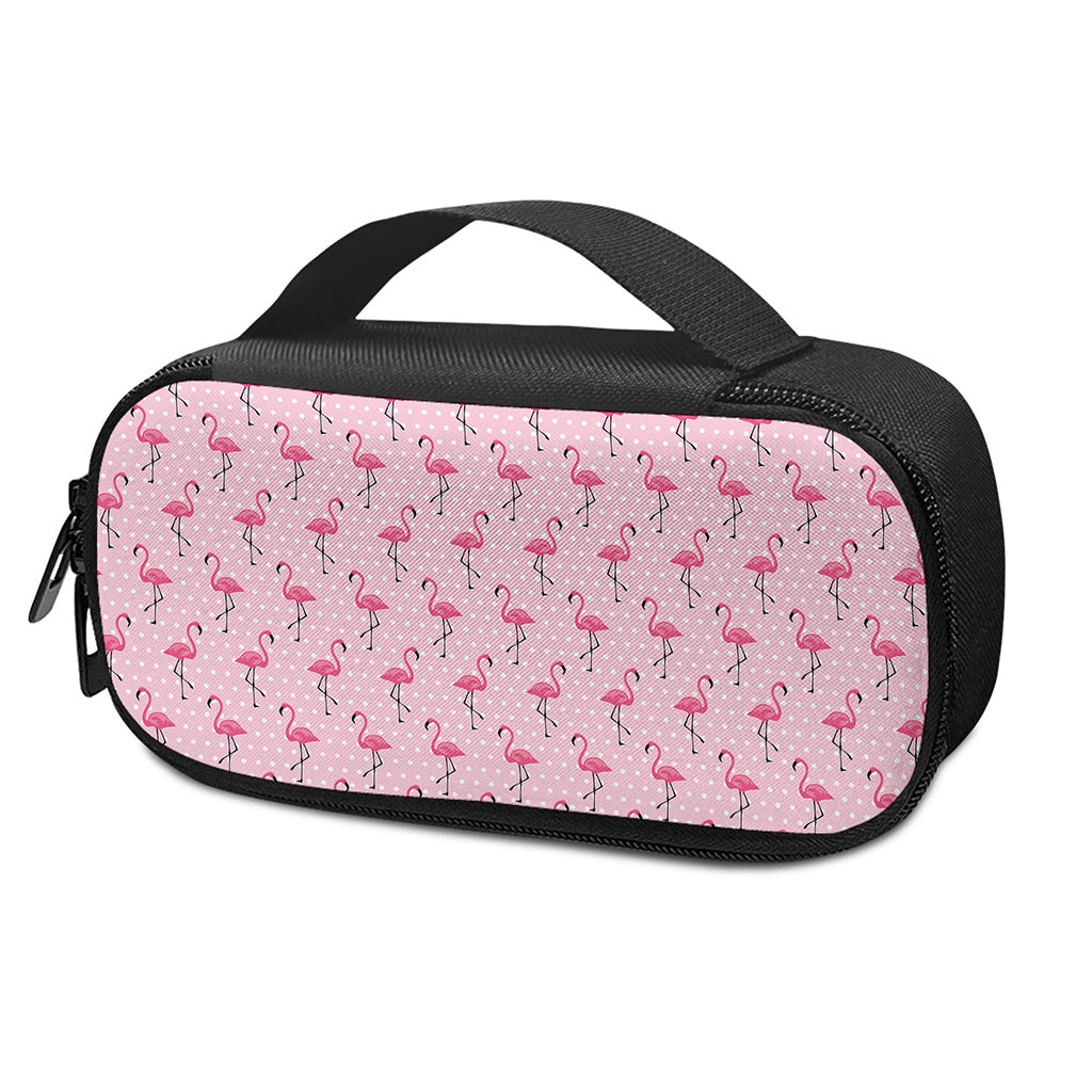 Pink Polka Dot Flamingo Pattern Print Insulin Cooler Travel Case