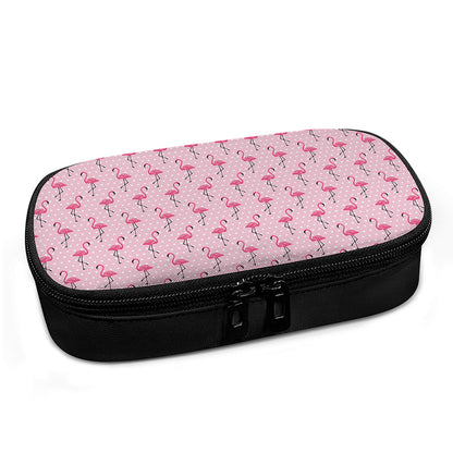 Pink Polka Dot Flamingo Pattern Print Insulin Cooler Travel Case