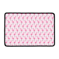 Pink Polka Dot Flamingo Pattern Print Kitchen Mat