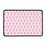 Pink Polka Dot Flamingo Pattern Print Kitchen Mat