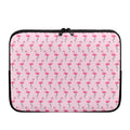 Pink Polka Dot Flamingo Pattern Print Laptop Sleeve