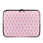 Pink Polka Dot Flamingo Pattern Print Laptop Sleeve