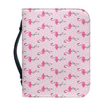 Pink Polka Dot Flamingo Pattern Print Leather Bible Cover