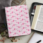 Pink Polka Dot Flamingo Pattern Print Leather Bible Cover